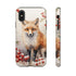 Christmas Fox in a Wreath of Red Berries - Impact Resistant Phone Case iPhone X Matte
